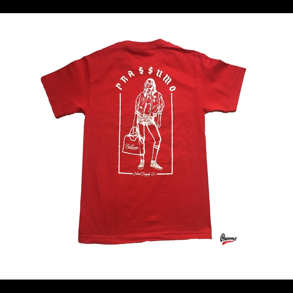 Ladies Love prassumo lifestyle tee in red